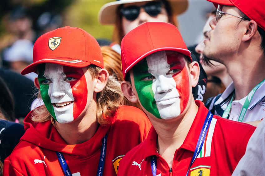 Two Ferrari fans